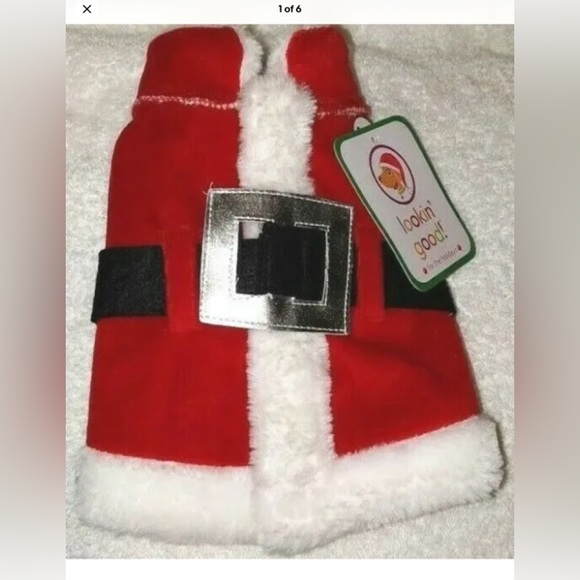 NEW Christmas Santa Dog Puppy Cat Costume Pet Lookin Good Size Med Holidays.